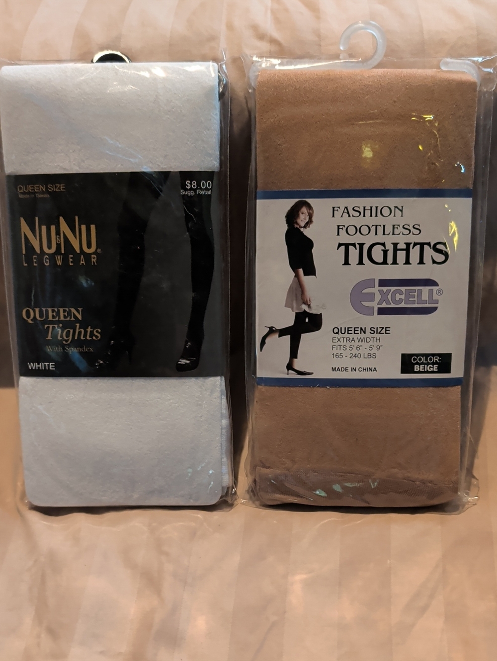 Queen Tights - White And Beige
